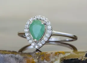 Сребърен пръстен със Смарагд (Изумруд)